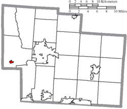 Location of Ostrander in Delaware County