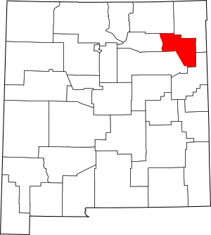 Map of New Mexico highlighting Harding County