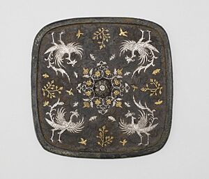 Mirror with phoenixes, birds, and flowers - Google Art Project