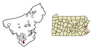 Location of Hellertown in Northampton County, Pennsylvania.