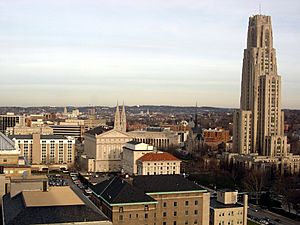 Looking east over the University of Pittsburgh and Schenley Farms Historic District