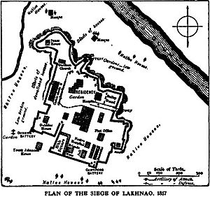 Plan of the Siege of Lucknow -Our fighting services - Evelyn Wood pg501.jpg
