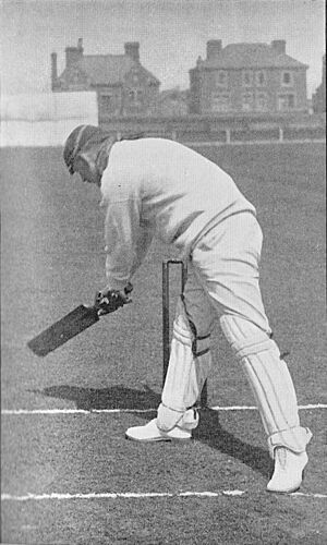 Ranji 1897 page 211 Shrewsbury cutting late at a ball keeping low