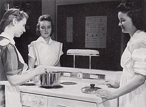 Shimer College Home Economics cooking 1942