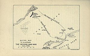 Sketch Map to Illustrate the Second Anglo-Sikh War from 'A Short History of the Sikhs' (1915), by Charles Herbert Payne.jpg