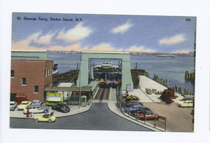 St. George Ferry, Staten Island, N.Y. (ferry slip with cars on shore) (NYPL b15279351-104687)f