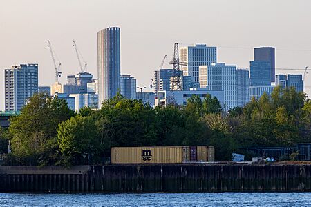 Stratford skyline from Greenwich Peninsula - 2023-04-29 2