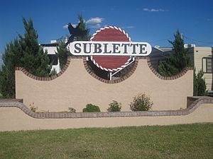 Sublette, KS, welcome sign IMG 5956