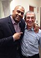 Television personality Tavis Smiley (left) appears on scholar Jon Wiener political podcast entitled Start Making Sense