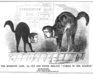 The Kilkenny Cats or Old and Young Ireland coming to the scratch Punch 1846-08-08 v11 p57