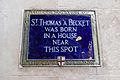 Thomas Becket Memorial Plaque on Cheapside