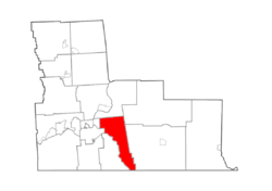 Map highlighting Kirkwood's location within Broome County.