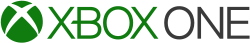 The Xbox One logo is a white shaded sphere with a green "X" on it followed by the green text "XBOX" and the gray text "ONE".