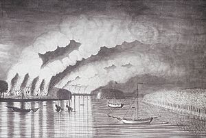 A View of the Plundering and Burning of the City of Grymross, by Thomas Davies, 1758
