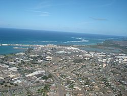 Aerial view of Kahului from the southwest