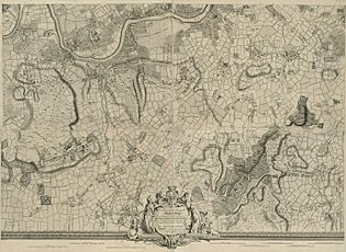 An Exact Survey of the citys of London Westminster ye Borough of Southwark and the Country near ten miles round (5 of 6).jpg