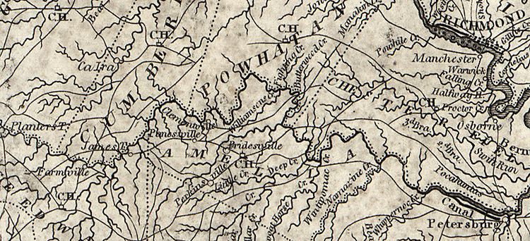 Appomattox River Canal Navigation System 1814 Map