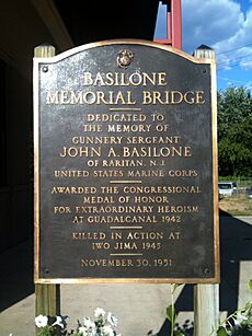 Basilone Memorial Bridge Dedication Sign 1951