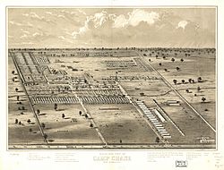 Bird's eye view of Camp Chase near Columbus, Ohio. LOC 73694505.jpg