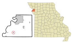 Location of De Kalb, Missouri