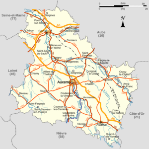 Carte de l'Yonne