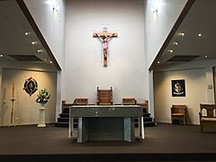 Cathedral of the BVM sanctuary altar cathedra May2021
