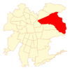 Map of Las Condes commune in Greater Santiago