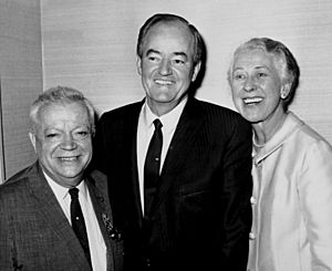 David Dubinsky, Hubert H. Humphrey, and Muriel Buck Humphrey, January 1, 1966