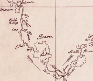 Detail of David Thompson's 1814 Map of the North-West Territories