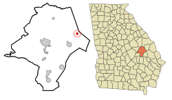 Location in Emanuel County and the state of Georgia