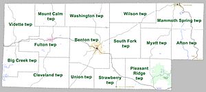 Fulton County Arkansas 2010 Township Map large