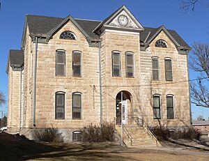 Greeley County, Kansas old courthouse from S 3