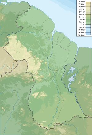 Map showing the location of the river mouth in Guyana