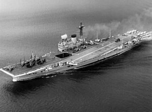HMS Victorious (R38) aerial c1959