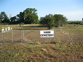 Hahn Cemetery is on FM 2546 to the east of FM 1160.