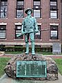 Hiker at City Hall in Chelsea, MA