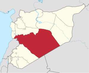 Map of Syria with Homs highlighted