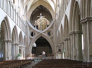 Inverted arch Wells Cathedral, Somerset, England arp
