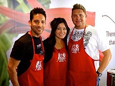 Jen Su with Danny K and Kurt Darren in the Cook-off SA Challenge 2012