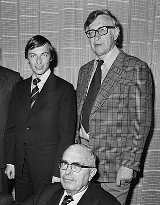 Karpov, Euwe and Smyslov 1977