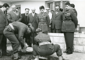 King Hussein inaugurating police station in Amman, 24 December 1956