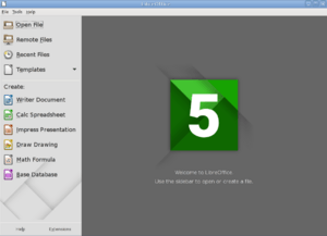 LibreOffice 5.1 Start Center
