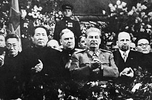 Mao, Bulganin, Stalin, Ulbricht Tsedenbal