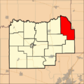 Map highlighting Irish Grove Precinct, Menard County, Illinois