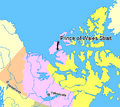 Map indicating Prince of Wales Strait, Northwest Territories, Canada