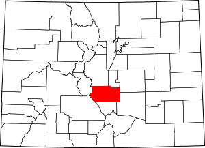 Map of Colorado highlighting Fremont County