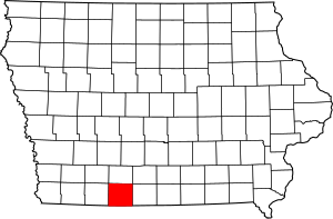 Map of Iowa highlighting Ringgold County