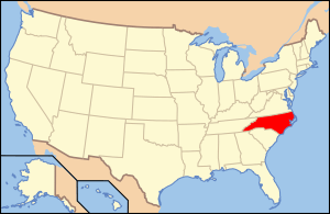 Map of USA NC