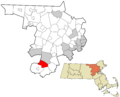 Middlesex County Massachusetts incorporated and unincorporated areas Ashland highlighted