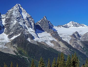 Mount Sir Donald, Uto Peak, Avalanche Mountain from Purcells Lodge area.jpg